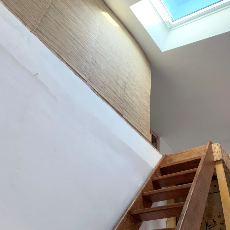 Escalier en douglas et bureau en tri plis épicéa - En collaboration avec #Les Bois de Leen